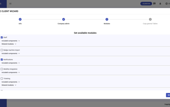 Live Clients Add New Set Modules