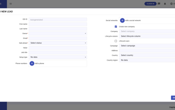 CRM Workflow Leads Add New