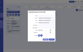 CRM Company Tasks Add New IT