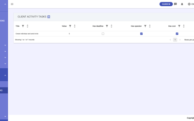 GT Client Activity Tasks
