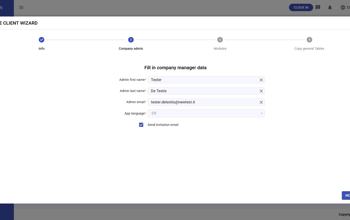 Live Clients Add New Company Manager