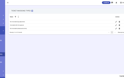GT Ticket Invoicing Types
