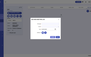 CRM Company Meeting Logs Add New