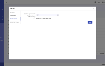 Staff Timeshifts Manage Pause Setup Custom Range