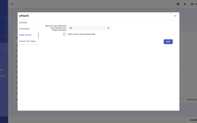 Staff Timeshifts Manage Pause Setup Custom Range