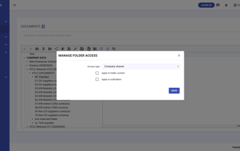 Documents Manage Folder Access