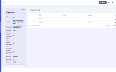 Clients RFA Task Table