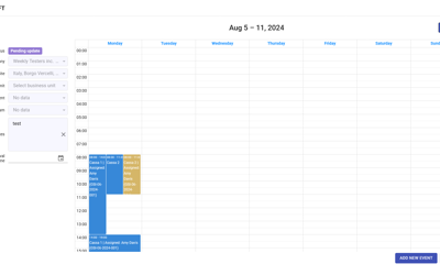 Staff Workshifts Week Management Calendar View
