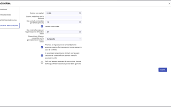 Staff Timeshifts Export Settings IT