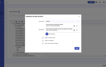 Documents Manage Folder Shared Access Type