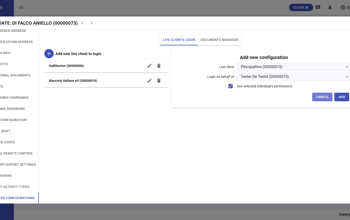 Individual Access Configuration Live Clients Login Added