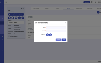CRM Company Notes Add New