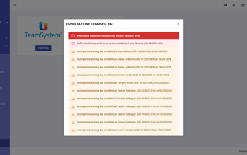 Staff Export Team System Error IT